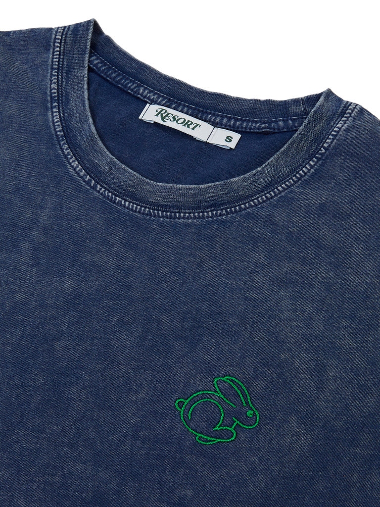 Resort Rabbit Logo T-Shirt - Washed Blue