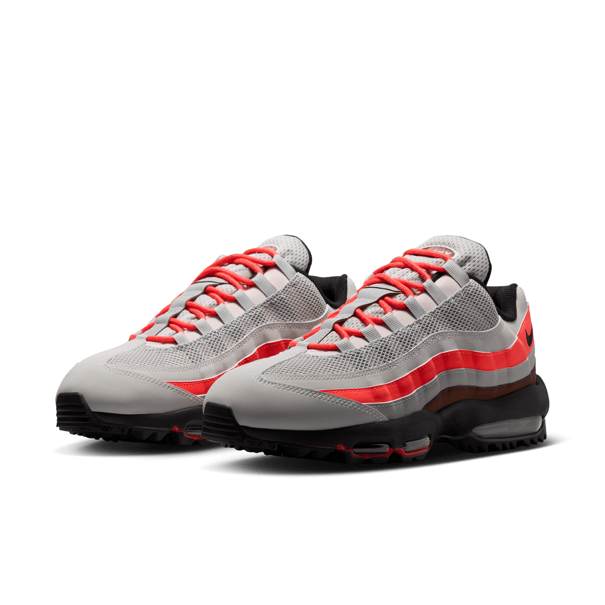 Nike Air Max 95 G Golf Shoes – Light Silver / Bright Crimson / Black