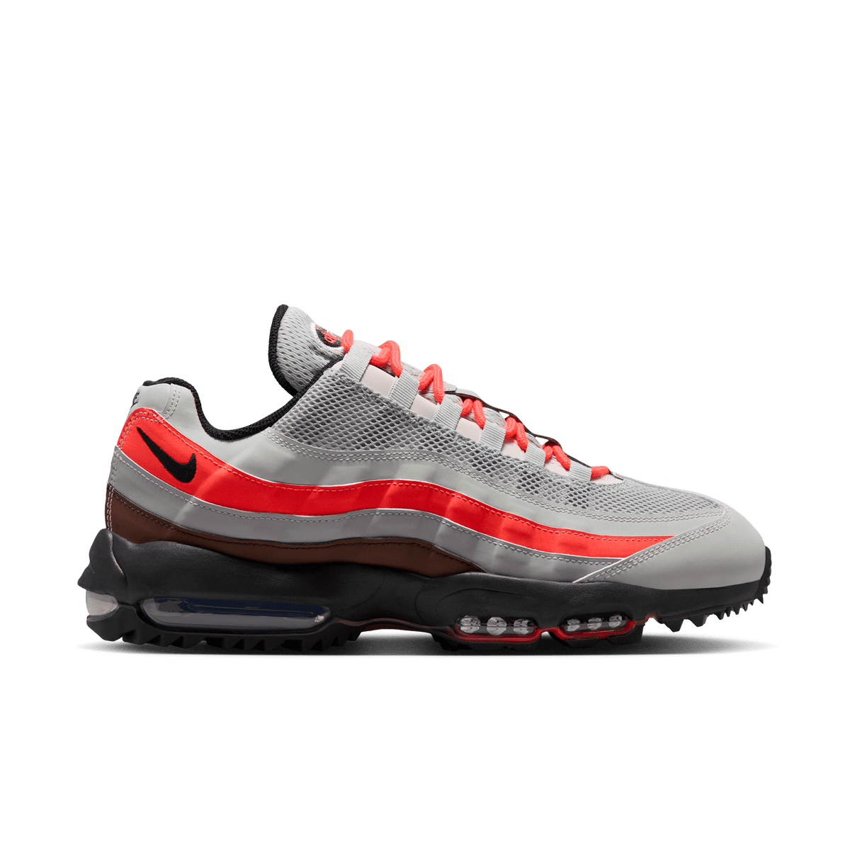 Nike Air Max 95 G Golf Shoes – Light Silver / Bright Crimson / Black