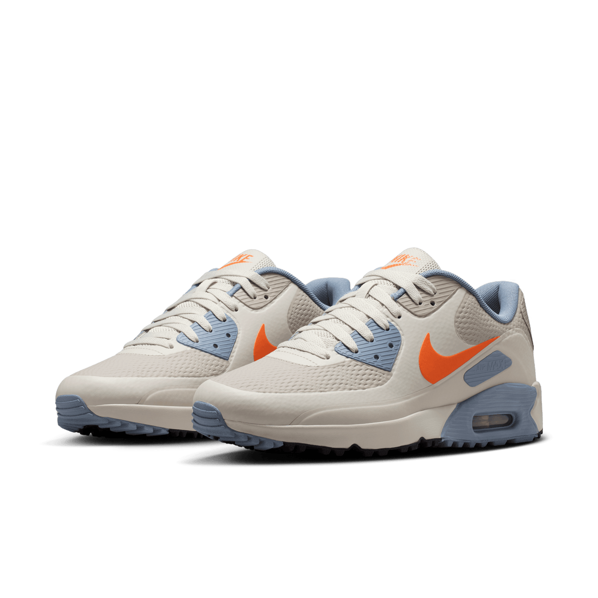 Nike Air Max 90 G Golf Shoes – Moon Particle / Safety Orange / Light Bone