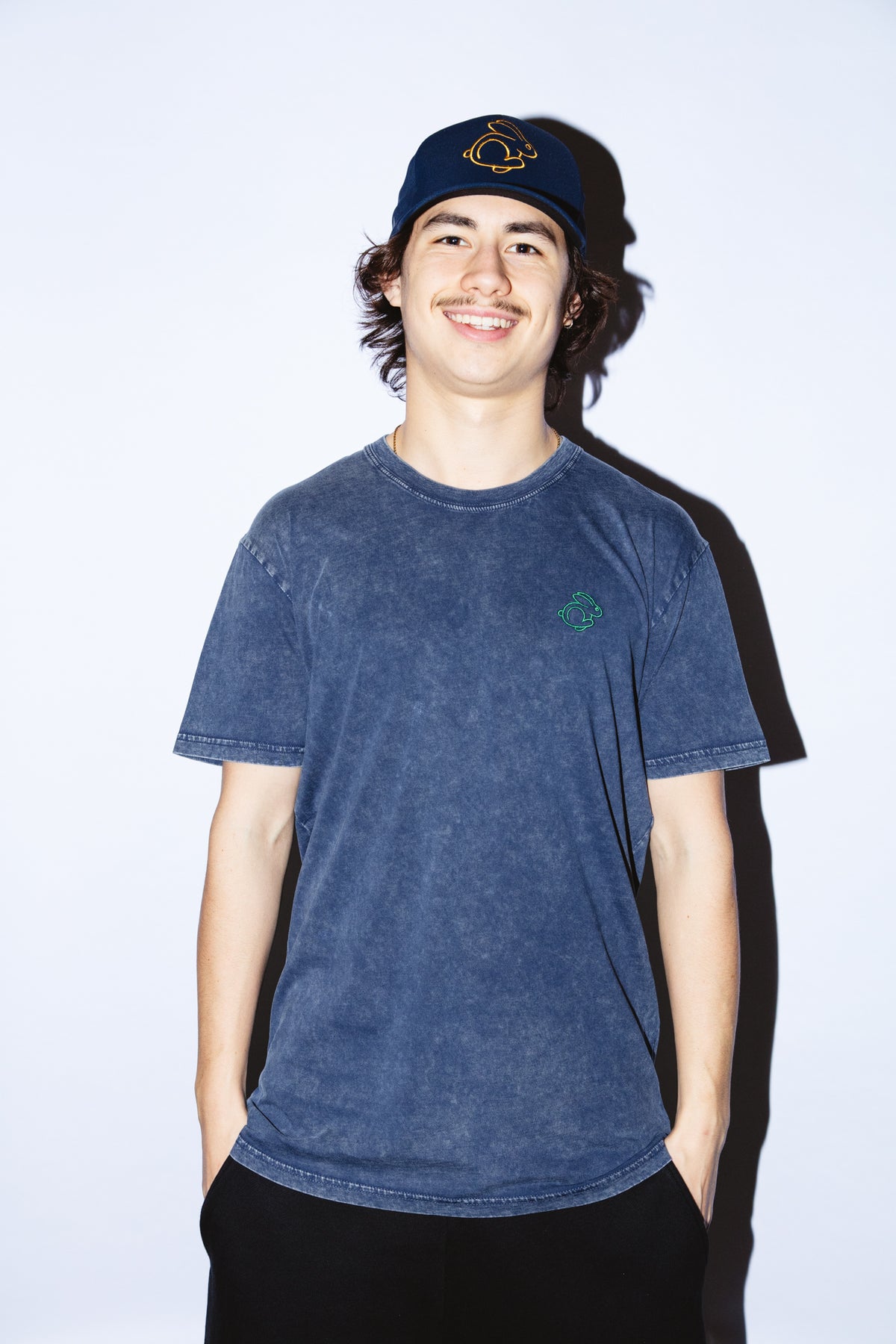 Resort Rabbit Logo T-Shirt - Washed Blue