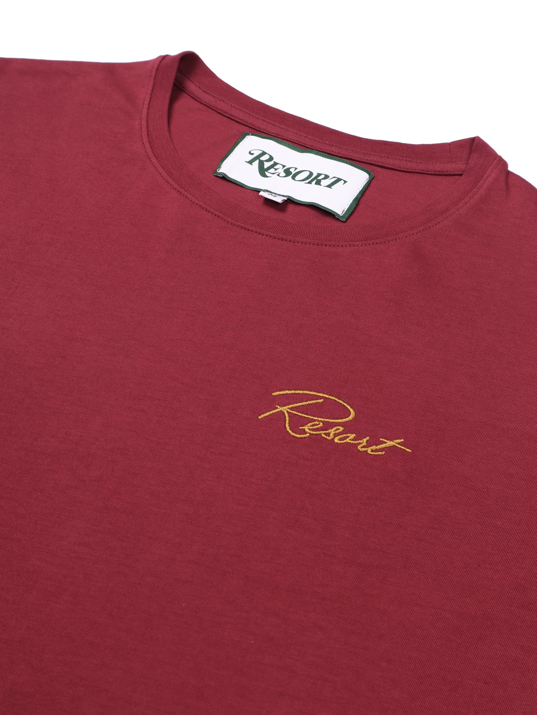 RESORT CLASSIC TEE SCRIPT BURGUNDY