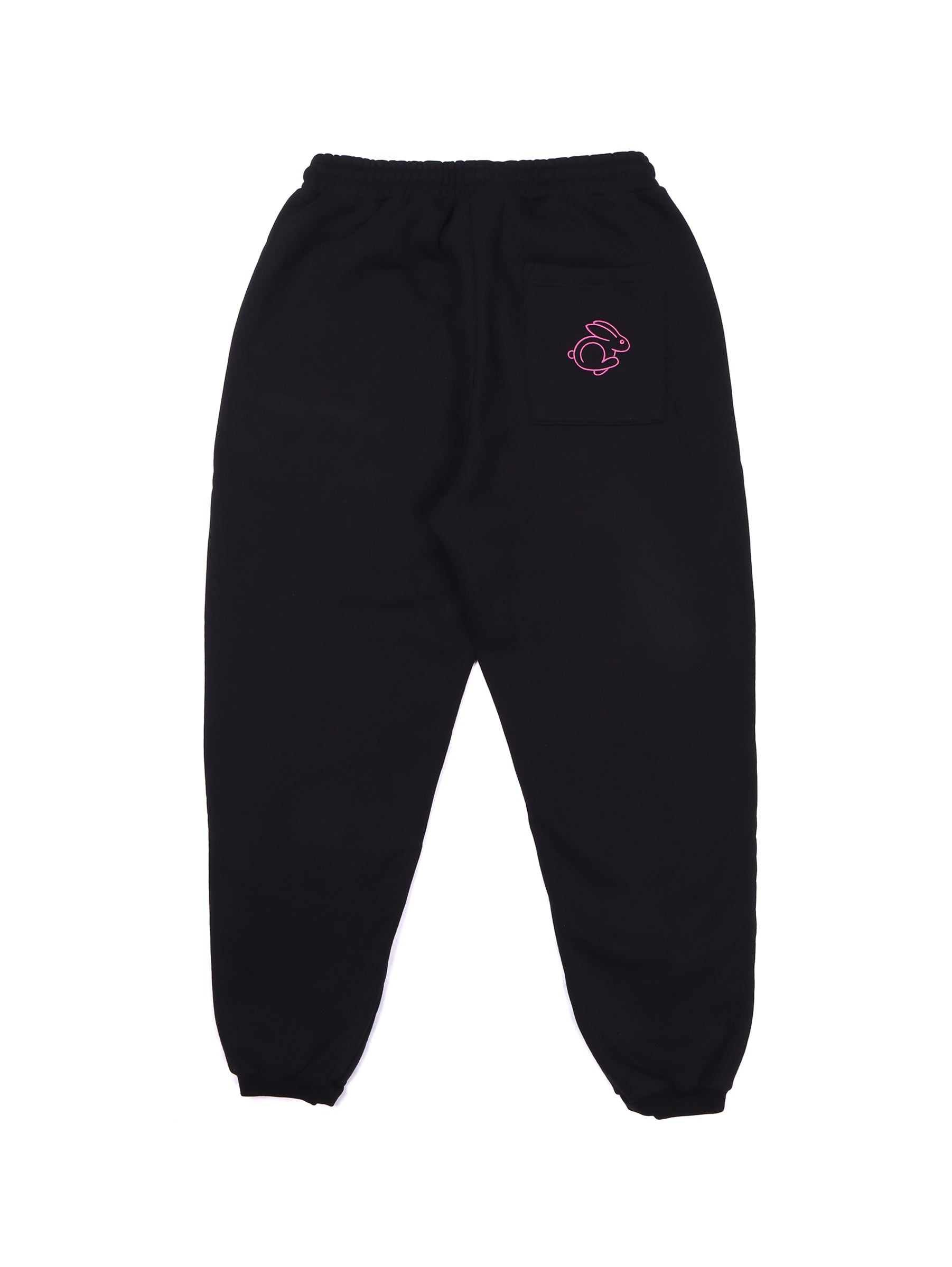 RESORT PINK RABBIT HEAVY SWEAT PANTS BLACK
