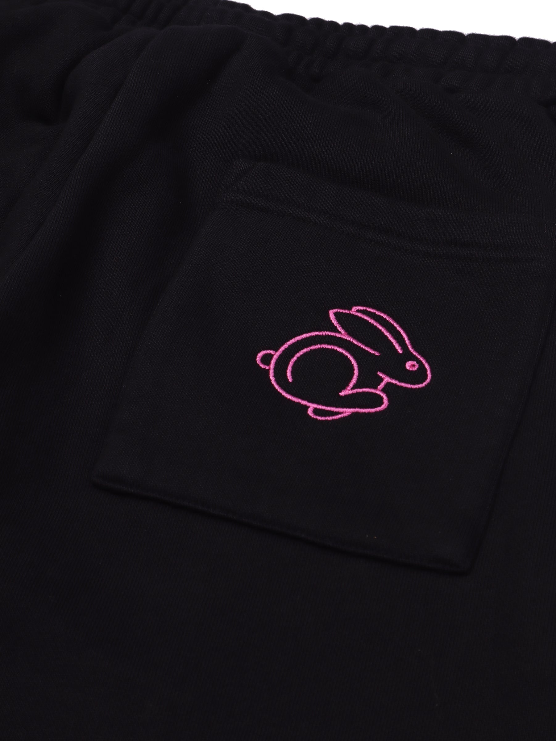 RESORT PINK RABBIT HEAVY SWEAT PANTS BLACK