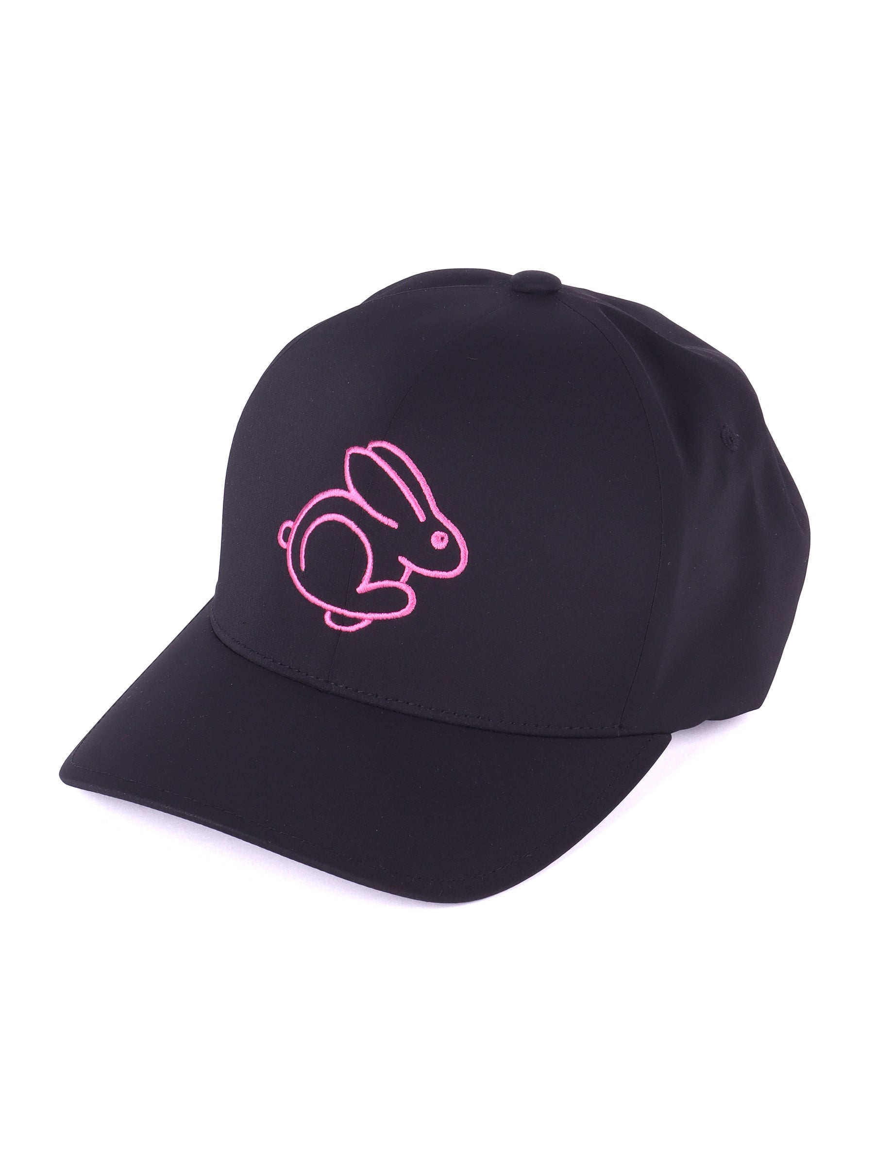 TECH PINK RABBIT LOGO BASEBALL CAP BLACK