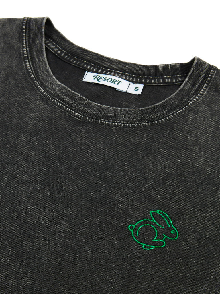 Resort Rabbit Logo T-Shirt - Washed Black
