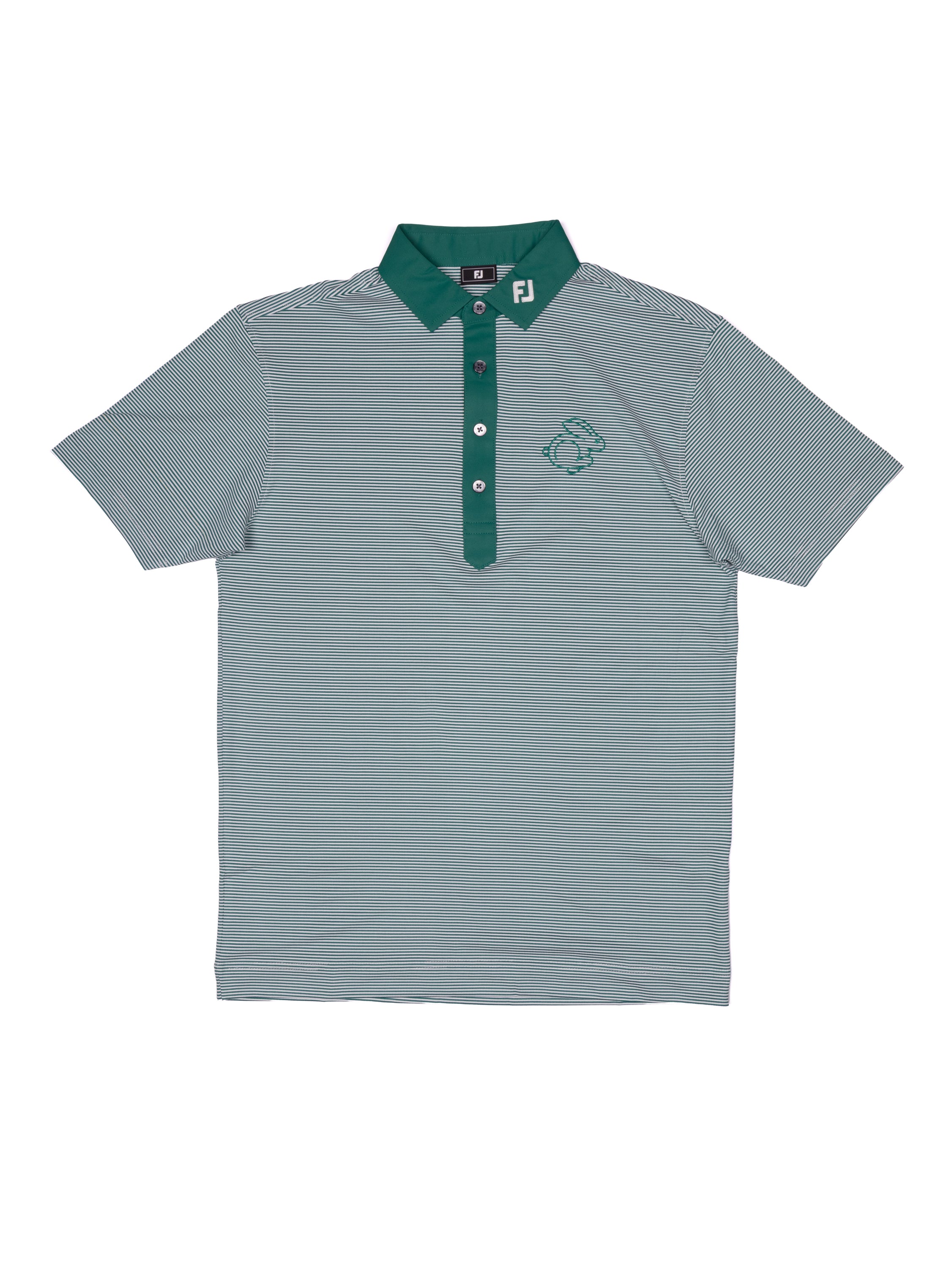 FOOTJOY FEEDER STRIPE PIQUE POLO - 39248 FIELD GREEN