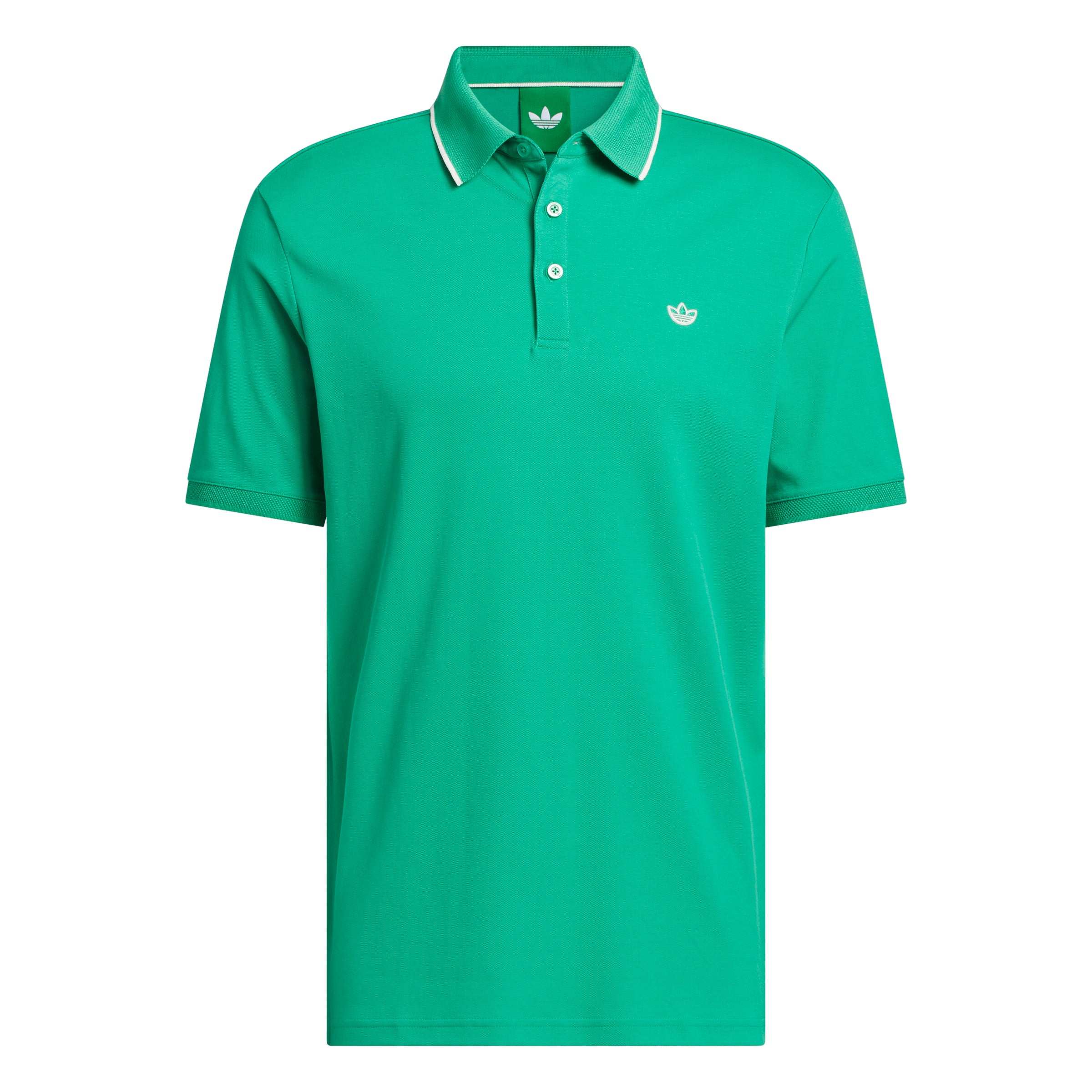 ADIDAS GOLF ORIGINALS - TWISTKNIT TREFOIL POLO - GREEN/WHITE