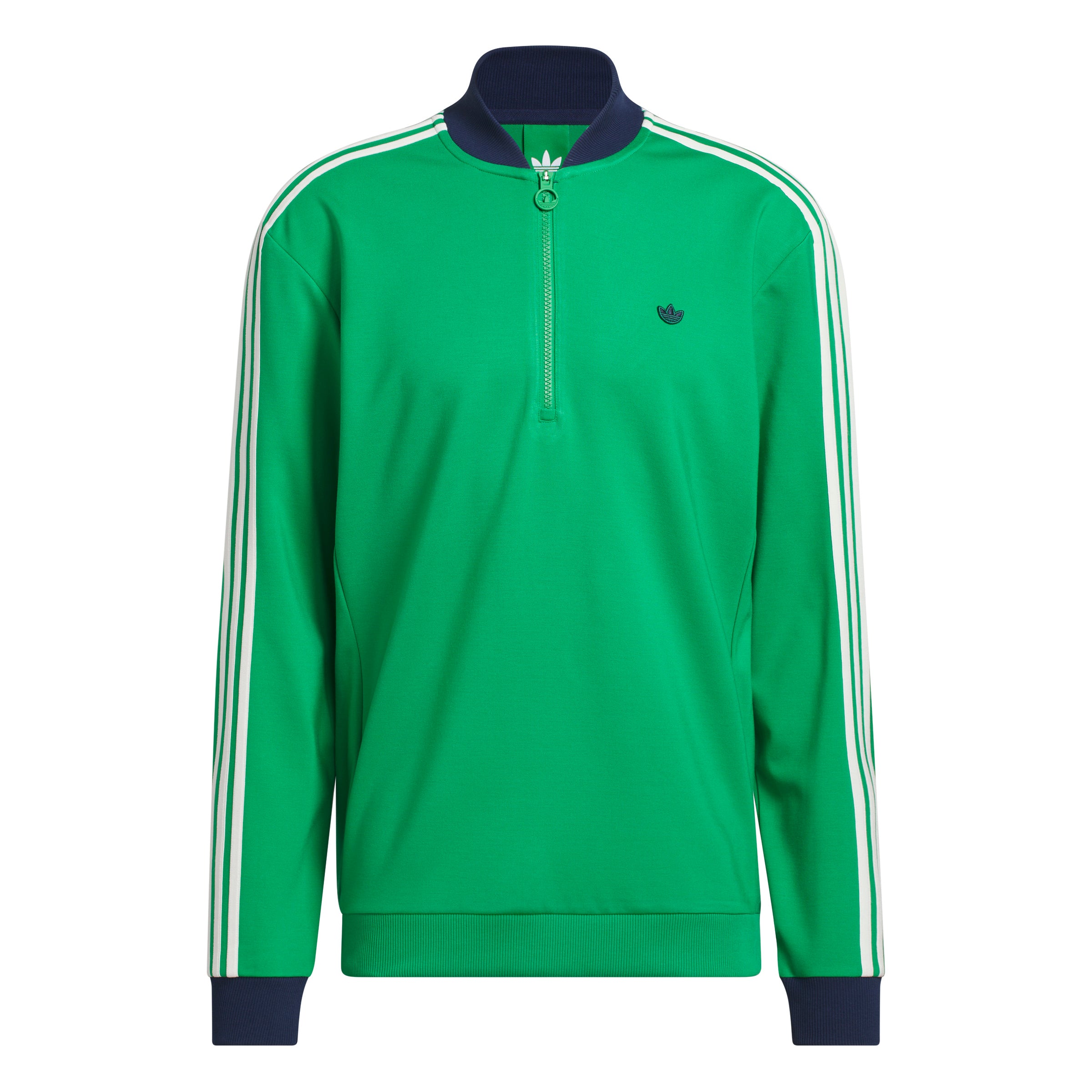 ADIDAS GOLF ORIGINALS - 3 STRIPE QZ PULLOVER - GRN/ NINDIG