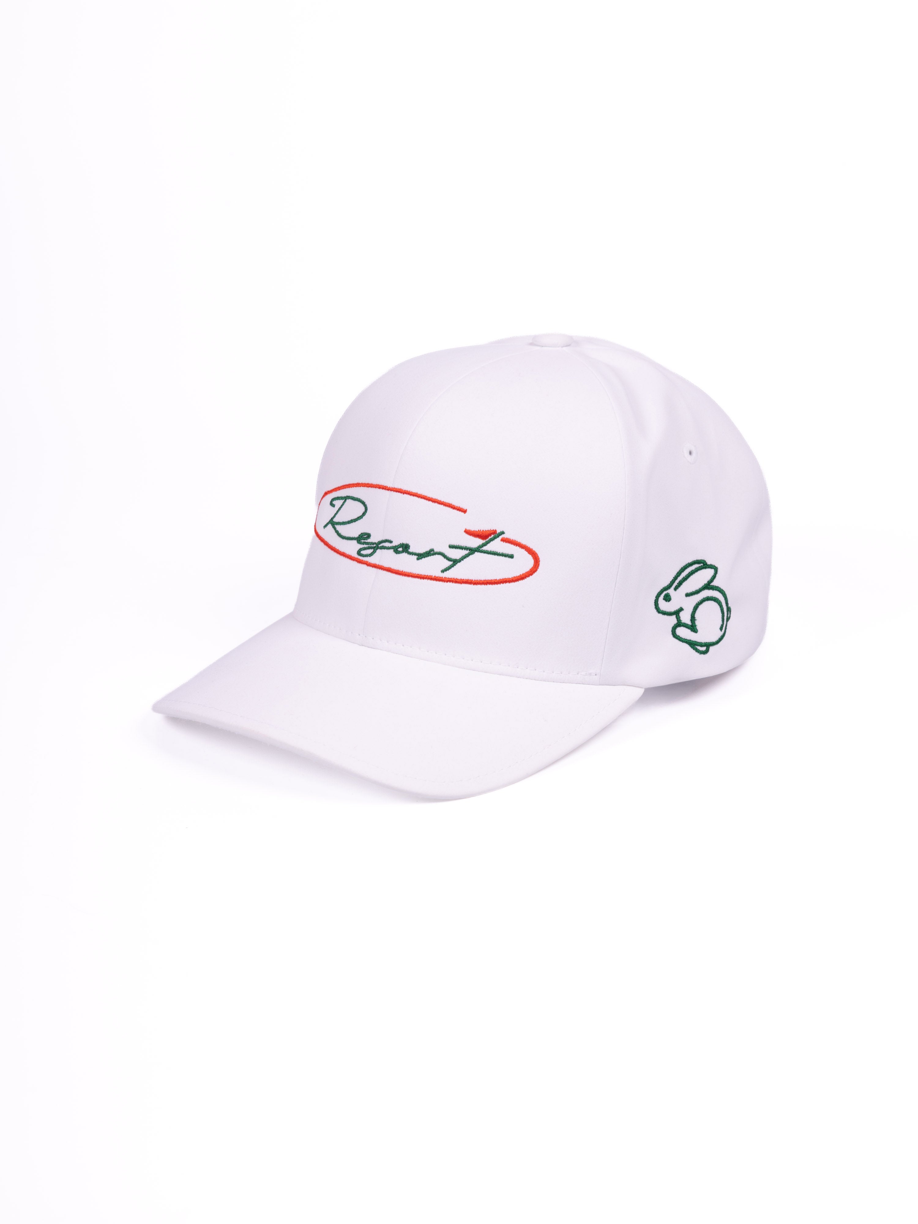 RESORT TECH FLAG SCRIPT BASEBALL CAP WHITE