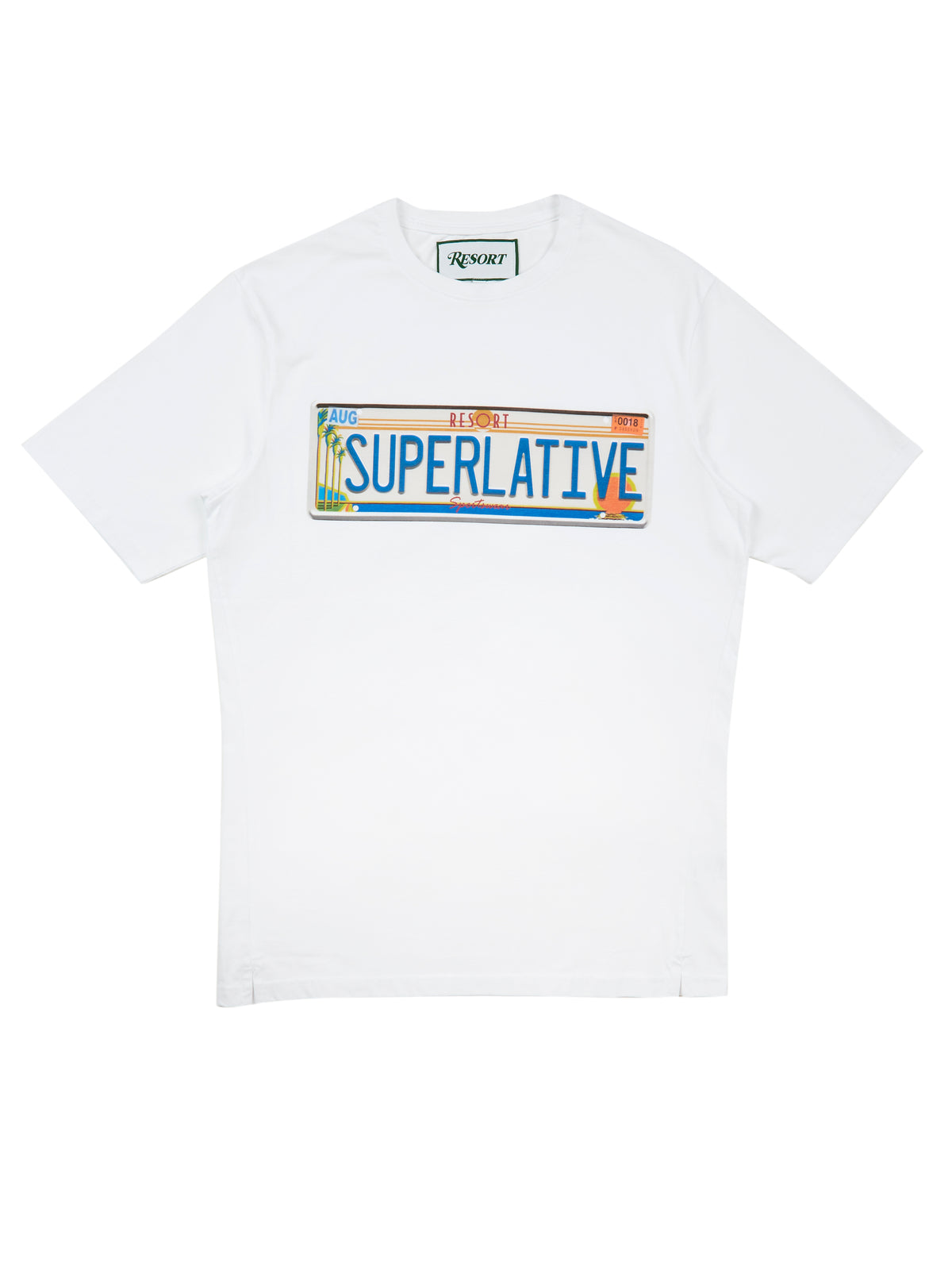 Resort Superlative License Plate T-Shirt – White
