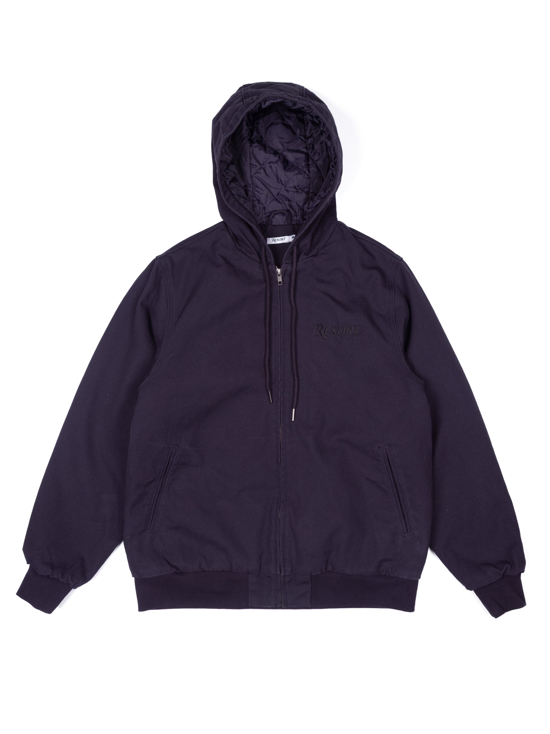 CORE CANVAS ZIP HOODED JACKET NAVY