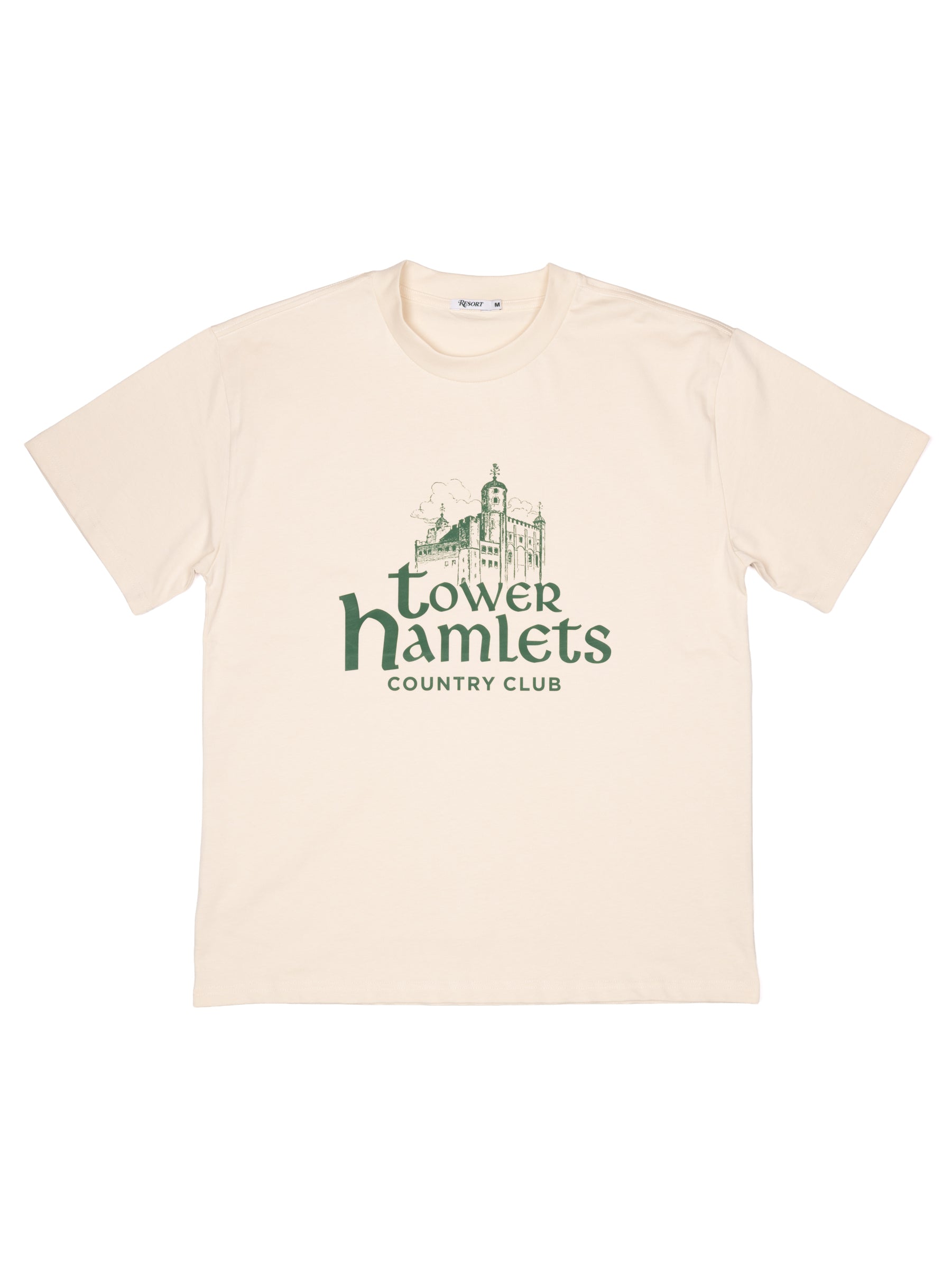 TOWER HAMLETS COUNTRY CLUB FORTRESS TEE HEAVY ECRU