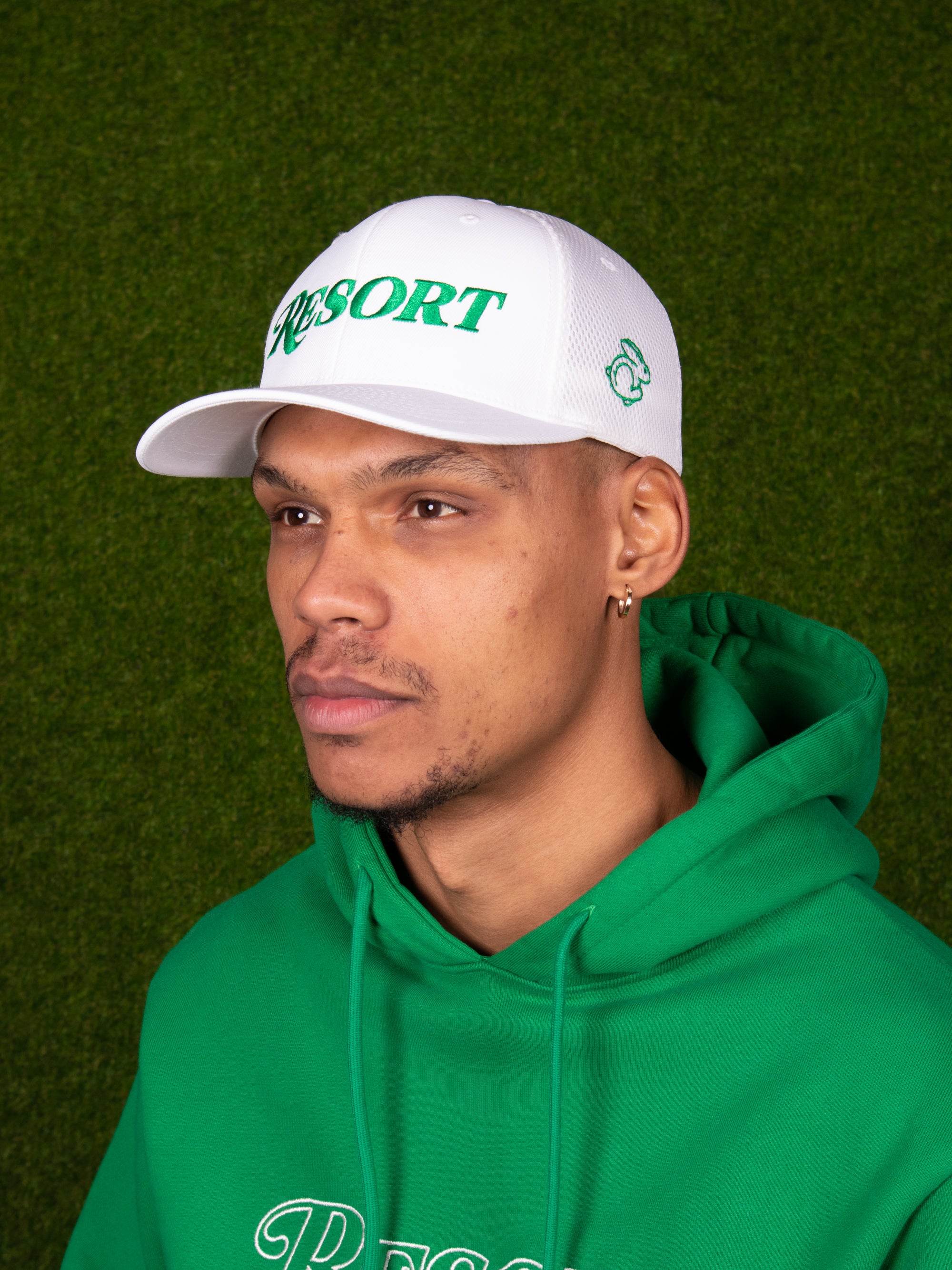 RESORT TACTEL MESH LOGO BASEBALL CAP WHITE