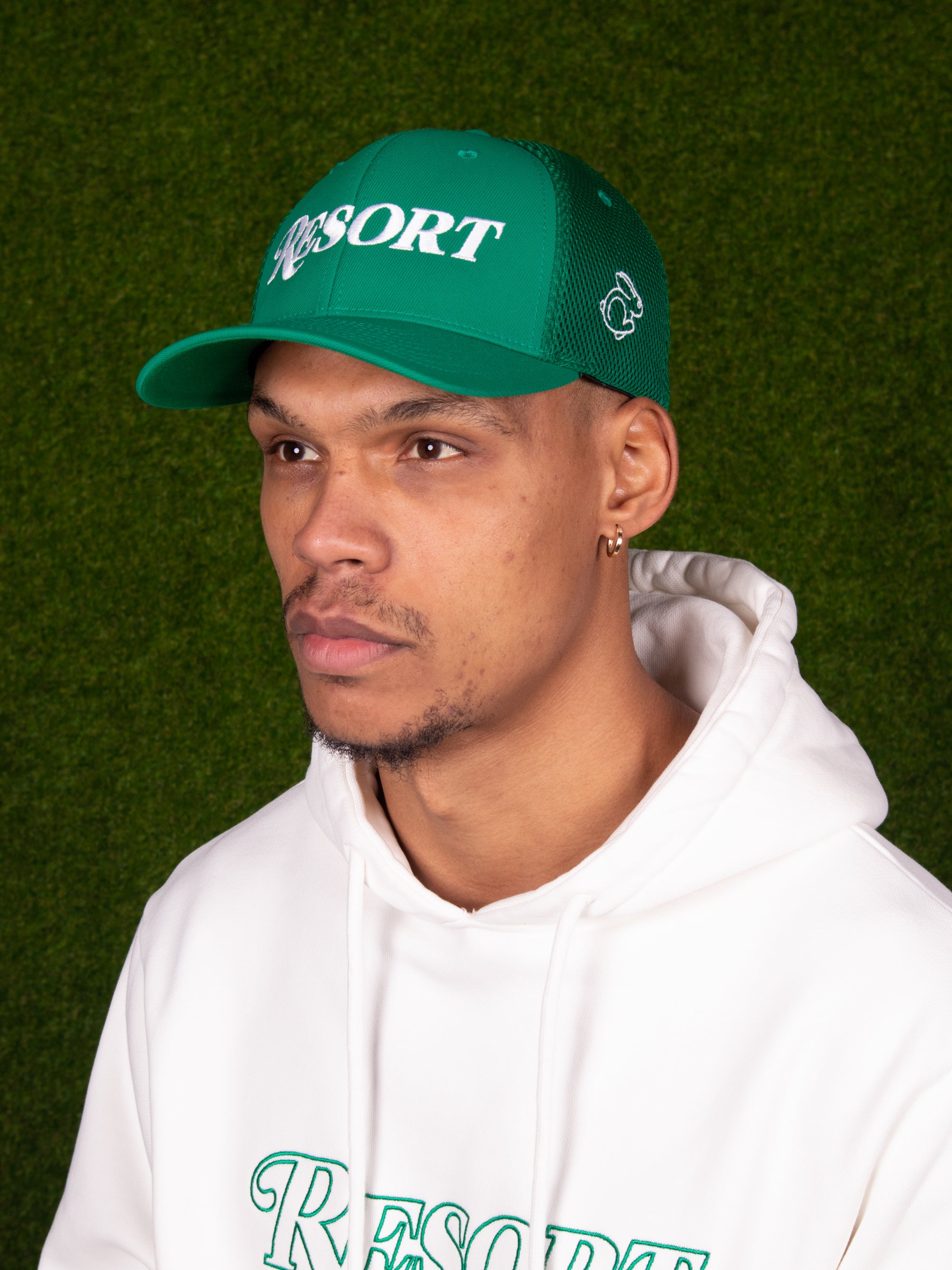 RESORT TACTEL MESH LOGO BASEBALL CAP GREEN