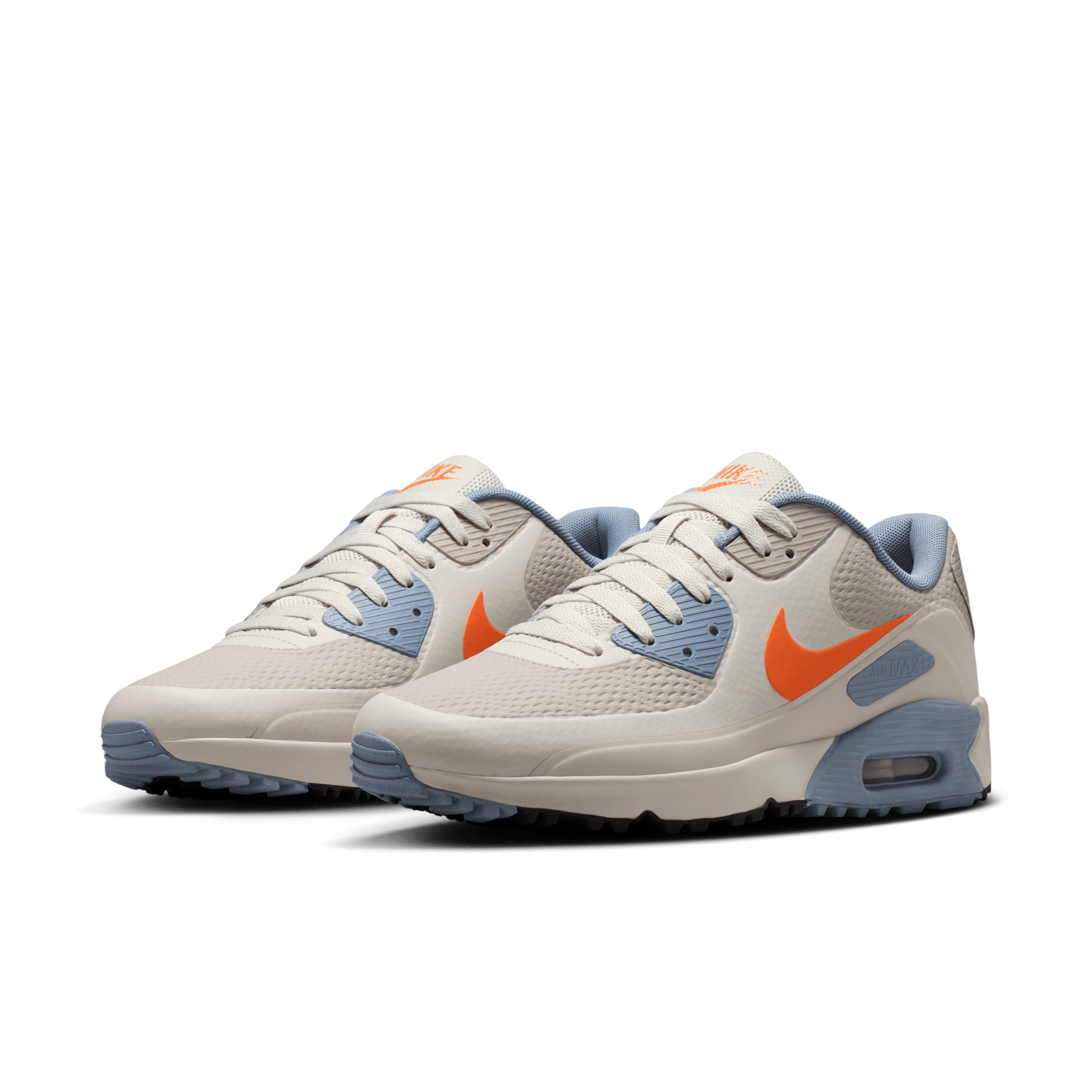 Nike Air Max 90 G Golf Shoes – Moon Particle / Safety Orange / Light Bone