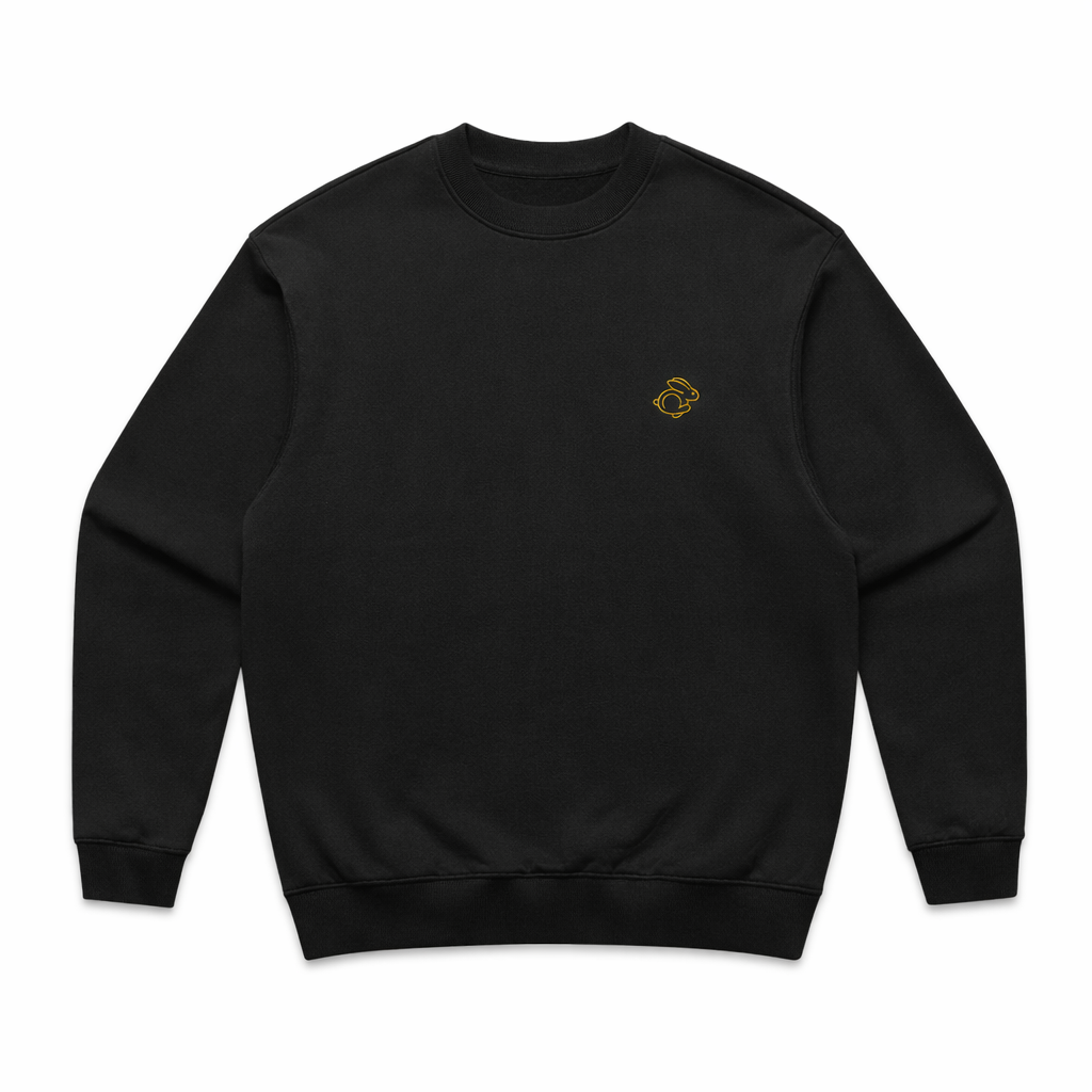 CORE CREW RABBIT LOGO BLACK