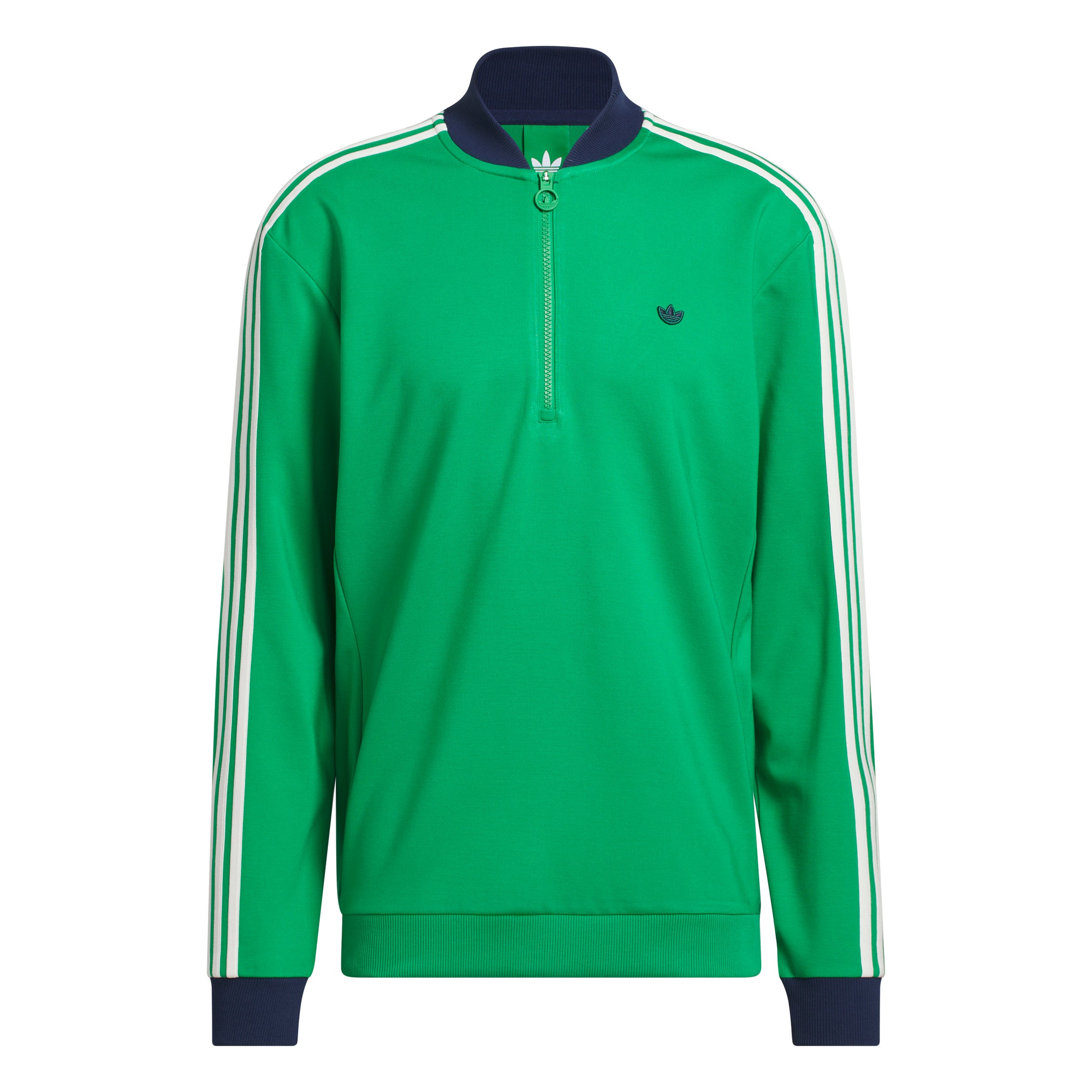 ADIDAS GOLF ORIGINALS - 3 STRIPE QZ PULLOVER - GRN/ NINDIG