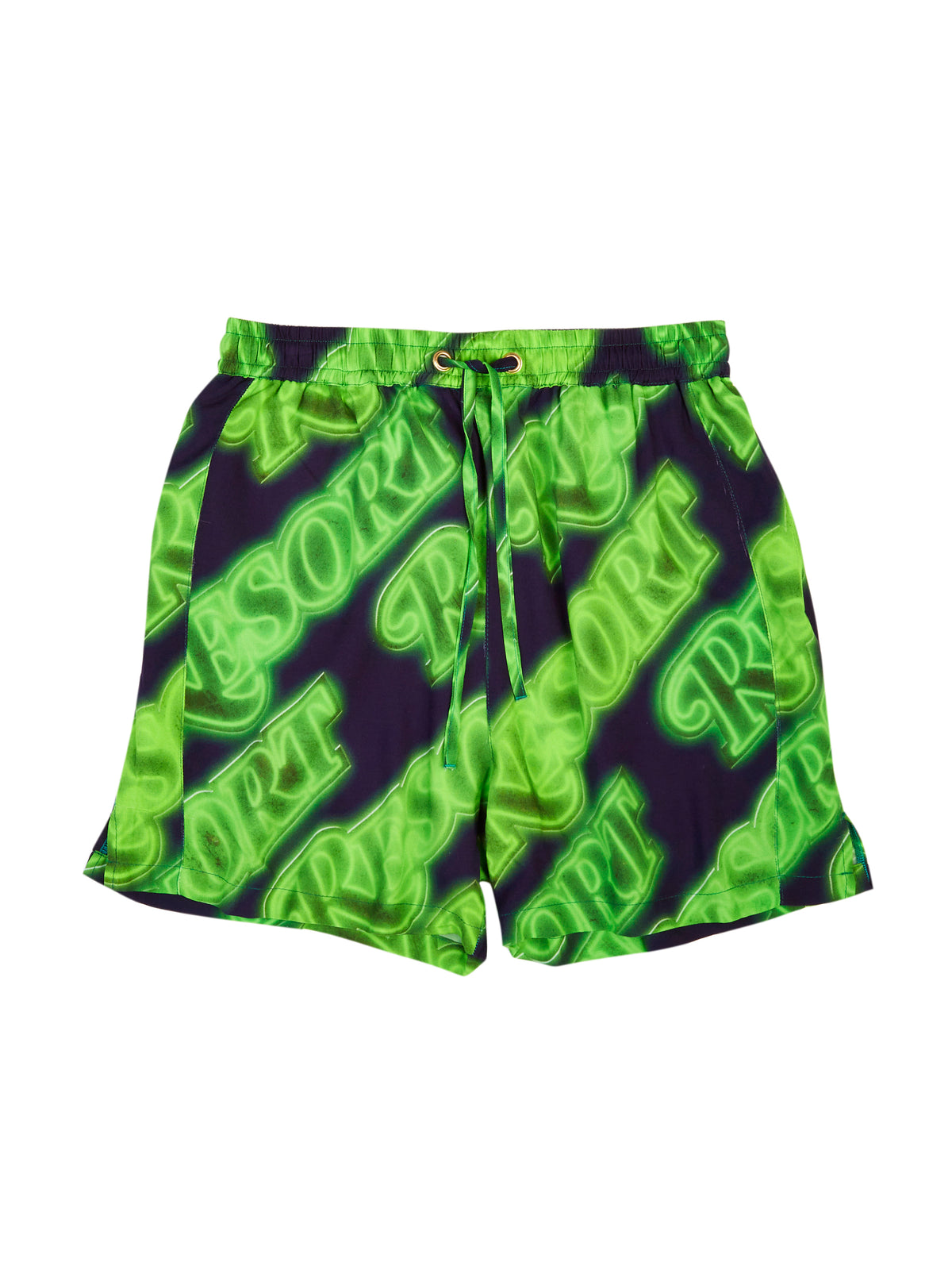 Resort Neon Aloha Shorts - Black