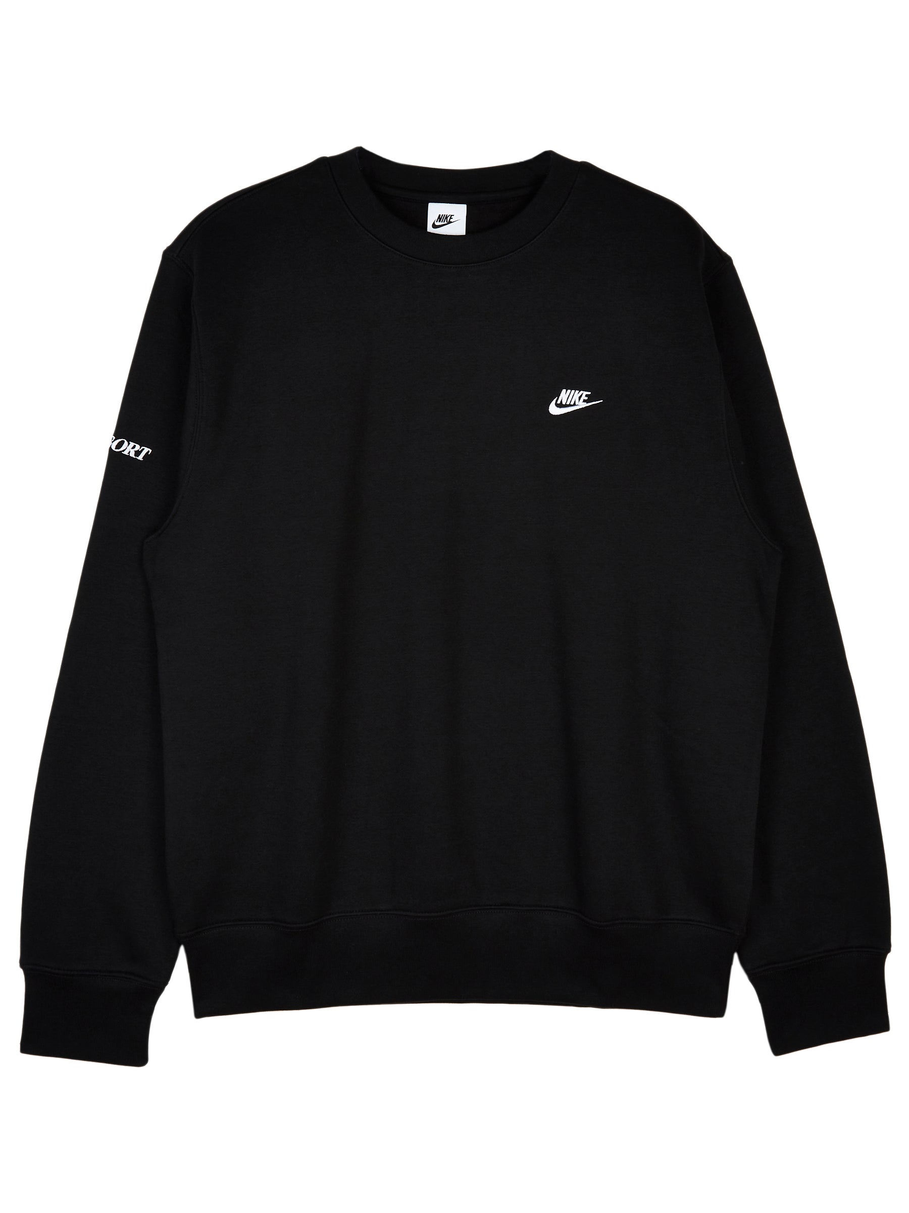 NIKE RESORT CLUB FLEECE CREW BLACK