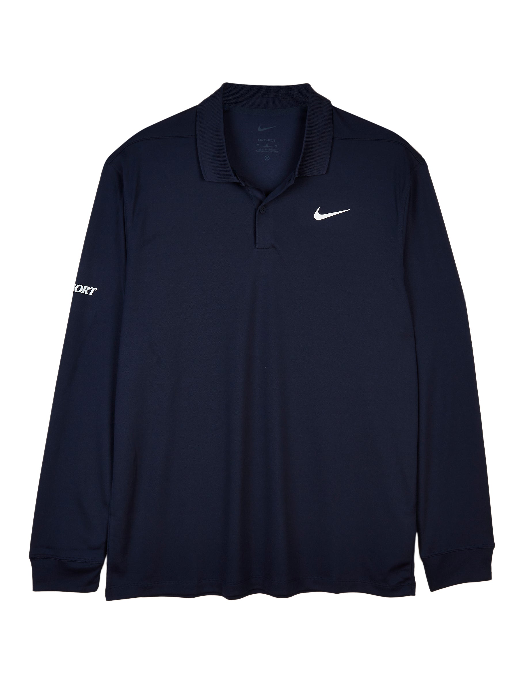 NIKE RESORT DRI FIT SOLID VICTORY LS POLO NAVY
