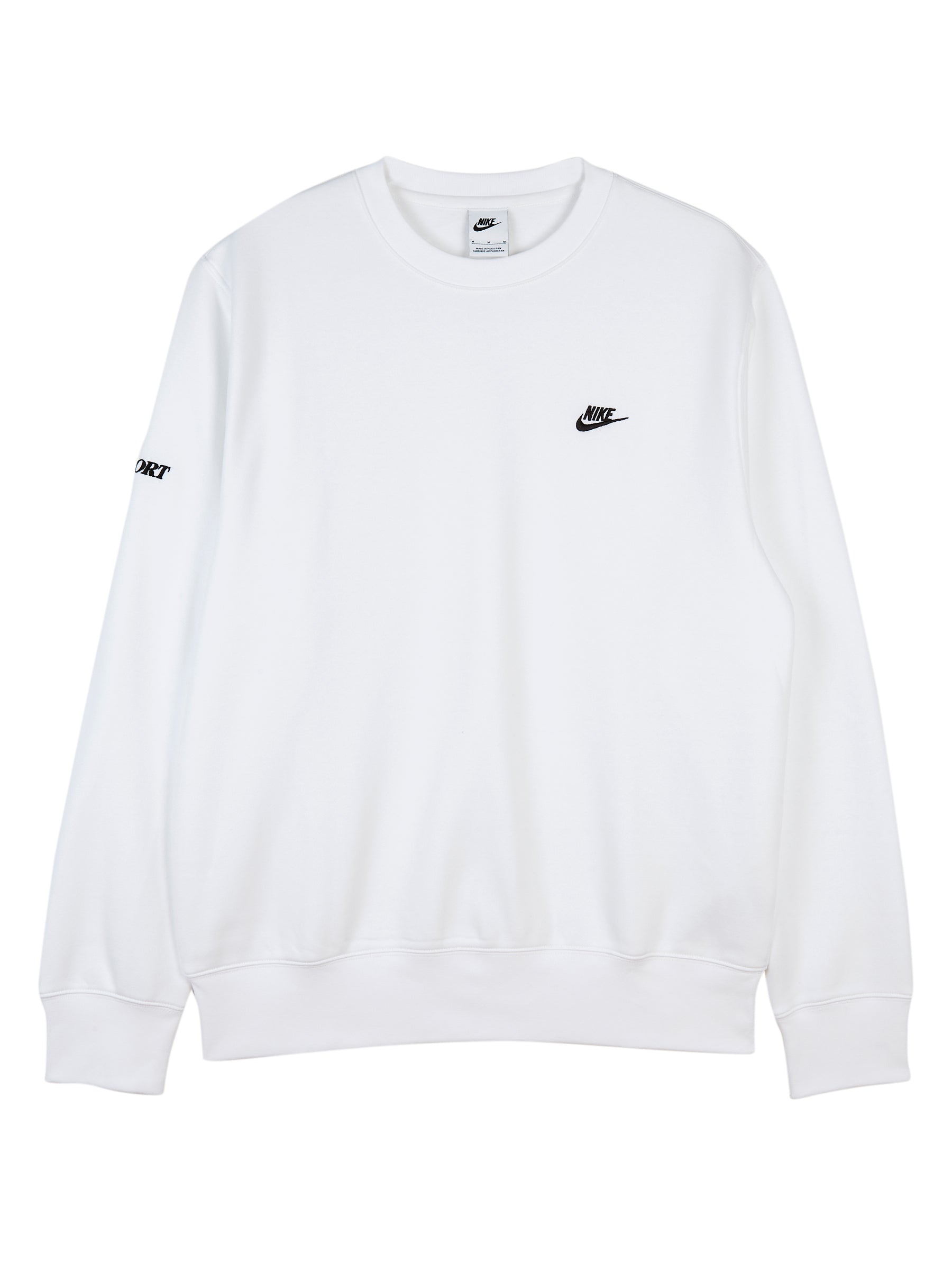 NIKE RESORT CLUB FLEECE CREW WHITE